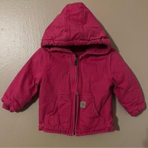 Carhartt Toddler Heavy-Weight Sherpa Lined Hooded Jacket - Pink - 18 Months